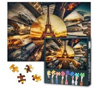 Puzzle Paesaggio 1000 Pezzi per Adulti, Collage Foto della Torre Eiffel Puzzle 1000 Pezzi, Paesaggi Immaginari Puzzle Impossibile, 40,9 x 79,5 cm