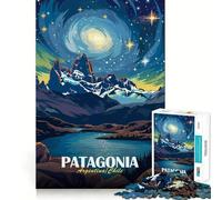 Puzzle "Paesaggio della Patagonia con cielo stellato" per ragazzi, 1000 pezzi, gioco intelligente per tutta la famiglia, assemblaggio con motivo "Santa Wish Pick" (50x75cm)