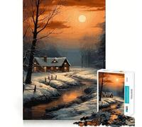Puzzle Paesaggio Invernale da 1000 pezzi per adolescenti,gioco stimolante per la mente,montaggio sicuro e stabile,divertimento serale in famiglia (38x26cm)