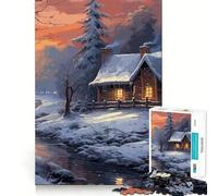 Puzzle paesaggio invernale per ragazzi,1000 pezzi,divertente gioco di memoria,superficie liscia e senza sbavature,regalo di compleanno,rompicapo (38x52cm)