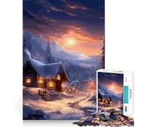 Puzzle paesaggio invernale per ragazzi,1000 pezzi,gioco di sviluppo mentale,pezzi di dimensioni uniformi e precisi,divertimento in famiglia,attività serale (38x52cm)