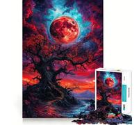 Puzzle Paesaggio Luna Rossa da 1000 pezzi per adulti, gioco di logica, divertimento rilassante, pezzo d'arte ritagliato con precisione (38x26cm)