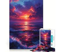 Puzzle Paesaggio Marino al Tramonto, 1000 Pezzi per Adulti, Gioco di Ragionamento e Abilità, Calma e Relax, Taglio Preciso, Regalo Affettuoso 38x26cm