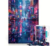Puzzle Paesaggio notturno della città per adolescenti, 1000 pezzi, gioco per allenare la mente, attività artistica da fare a casa, (38x26cm)