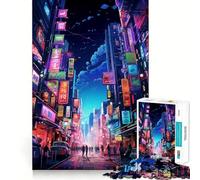 Puzzle Paesaggio notturno della città per adolescenti, 1000 pezzi, gioco per allenare la mente, attività artistica da fare a casa, (38x52cm)