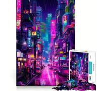 Puzzle Paesaggio notturno della città per adolescenti, 1000 pezzi, gioco per allenare la mente, attività artistica da fare a casa, (38x26cm)