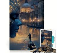 Puzzle "Paesaggio onirico di Venezia con figura mascherata" per ragazzi,1000 pezzi,gioco stimolante per la mente,montaggio sicuro e attività di gruppo per i propri cari (50x75cm)