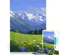 Puzzle Paesaggio Prato Alpino per Ragazzi,1000 Pezzi,Gioco di Abilità Mentali,Taglio Laser per Un Incastro Perfetto,Momento Tranquillo,Esercizio Mentale a Casa (38x52cm)