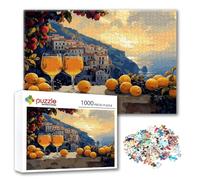 Puzzle Paesaggio Puzzle 1500 Pezzi Piccola Città, Adulti e Adolescente Divertente Giocattolo per Giocare, Impegnativi Impossibile Jigsaw con Poster e Borsa Chiusa per Decorazioni Casa Regalo J-1