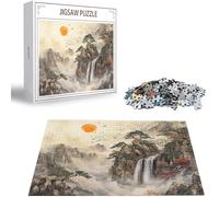 Puzzle Paesaggio Puzzle 4000 Pezzi Jigsaw Adulti DIY Classici Gioco, Puzzles a Forma di Montagna, Giochi Rilassamento e Intelligence per Ragazzi 141x87cm/4000 pcs con Scatola Regalo in Legno H-196