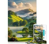 Puzzle "Paesaggio sereno della valle" da 1000 pezzi per adulti, gioco di logica e svago, bordi lisci, regalo stagionale (50x75cm)