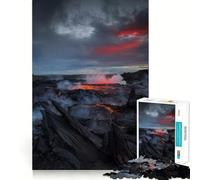 Puzzle "Paesaggio vulcanico al tramonto" da 1000 pezzi,gioco di costruzione che mette alla prova la concentrazione,montaggio sicuro e stabile,divertimento in casa durante le vacanze (38x26cm)