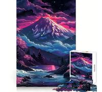 Puzzle paesaggistico al neon da 1000 pezzi per adolescenti, giocattolo rilassante, antistress, bordi precisi, regalo perfetto (38x52cm)