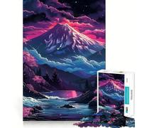 Puzzle paesaggistico al neon per adolescenti, 1000 pezzi, gioco per allenare la mente, rilassante, con immagini da assemblare e una piacevole sorpresa (38x26cm)