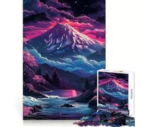 Puzzle paesaggistico al neon per adolescenti, 1000 pezzi, gioco per allenare la mente, rilassante, con immagini da assemblare e una piacevole sorpresa (38x26cm)
