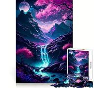Puzzle paesaggistico al neon per adulti, 1000 pezzi, gioco per esercizi mentali, relax, design, assemblaggio, (38x52cm)