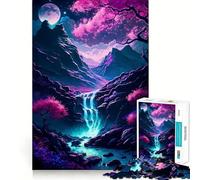 Puzzle paesaggistico al neon per adulti, 1000 pezzi, gioco per esercizi mentali, relax, design, assemblaggio, (38x52cm)