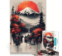 Puzzle paesaggistico asiatico vintage da 1000 pezzi,gioco di abilità mentale,incastro stabile,parti che non si spostano,passatempo divertente per i lunghi weekend (38x26cm)