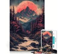 Puzzle paesaggistico asiatico vintage da 1000 pezzi,gioco di costruzione Focus Zero Gap,incastro perfetto,attività gratificante per le giornate di pioggia (38x52cm)