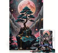 Puzzle paesaggistico con albero bonsai da 1000 pezzi per ragazzi, gioco di logica stimolante per attività domestiche, bordi trasparenti, regalo prezioso 50x75cm