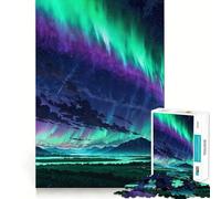 Puzzle paesaggistico con aurore boreali per adulti, 1000 pezzi, rompicapo rilassante, immagine da assemblare, regalo di Natale (38x52cm)