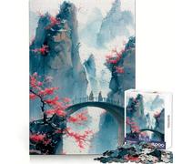Puzzle paesaggistico con cascata e ponte, 1000 pezzi Ideale per stimolare la riflessione, favorire il relax e creare un'atmosfera tranquilla Bordi definiti Un regalo perfetto (50x75cm)