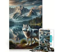Puzzle paesaggistico con lupo di montagna per adulti, 1000 pezzi, Logic Boost Toy Group, Joy Premium Edge, sorpresa di compleanno (38x52cm)