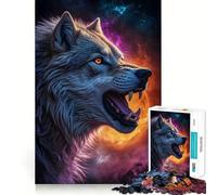 Puzzle paesaggistico con lupo mannaro per adolescenti,1000 pezzi,gioco di divertimento mentale,connessione pulita e senza interruzioni,modo coinvolgente per passare il tempo libero (38x52cm)