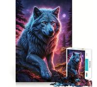 Puzzle paesaggistico con lupo mannaro per adulti,1000 pezzi,gioco stimolante per la mente,pezzi precisi e facili da incastrare,attività rilassante di gruppo al chiuso (50x75cm)
