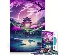 Puzzle paesaggistico dai colori neon JP da 1000 pezzi per adulti, gioco di logica stimolante, divertimento rilassante, bordi nitidi, regalo memorabile (38x26cm)