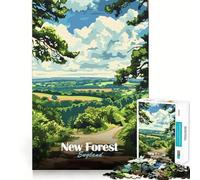 Puzzle paesaggistico della New Forest, Inghilterra, per adulti, 1000 pezzi, gioco di logica, rilassante e divertente, con bordi netti, pezzo da collezione (38x26cm)