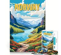 Puzzle paesaggistico della Norvegia per adulti, 1000 pezzi, rompicapo rilassante, immagine da assemblare, regalo di Natale (38x52cm)