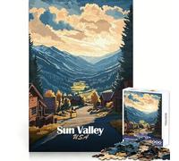 Puzzle paesaggistico di Sun Valley, USA, per ragazzi, 1000 pezzi, gioco di logica fine, passatempo rilassante, bordo netto, pezzo da collezione 50x75cm