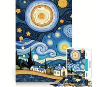 Puzzle paesaggistico ispirato alla Notte Stellata per adulti, 1000 pezzi, gioco intelligente e rilassante, taglio preciso, oggetto da collezione 38x52cm