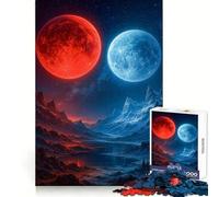 Puzzle paesaggistico Pianeta Rosso e Blu per adulti, 1000 pezzi, gioco intelligente, tranquillo, con un motivo rilassante da assemblare, (50x75cm)
