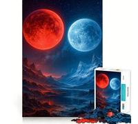 Puzzle paesaggistico Pianeta Rosso e Blu per adulti, 1000 pezzi, gioco intelligente, tranquillo, con un motivo rilassante da assemblare, (50x75cm)