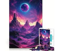 Puzzle paesaggistico Purple Planet per adulti, 1000 pezzi, gioco di logica fine, relax, bordi puliti, opera d'arte (38x26cm)
