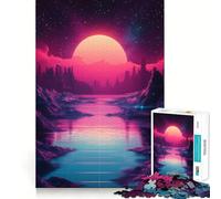 Puzzle paesaggistico retrò al tramonto per ragazzi, 1000 pezzi, stimola la memoria, rilassante e divertente, taglio di alta qualità, regalo elegante (38x26cm)