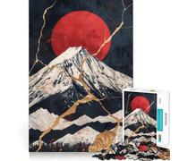 Puzzle paesaggistico rosso e oro da 1000 pezzi per adolescenti, stimola la memoria, facile da realizzare, con bordi puliti, sorpresa natalizia (38x26cm)