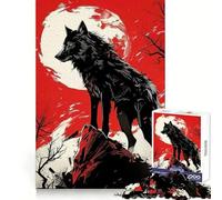 Puzzle paesaggistico rosso lupo per ragazzi, 1000 pezzi, stimolante per la memoria, leggero, distraente, ad incastro, ideale per le vacanze (50x75cm)