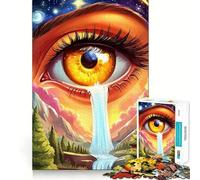 Puzzle paesaggistico surreale con cascata, 1000 pezzi, ideale per adolescenti, stimola la memoria, favorisce il divertimento e crea un'atmosfera rilassante Bordo pulito Regalo di Natale 38x26cm