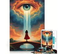 Puzzle paesaggistico surreale con cascata, 1000 pezzi, ideale per adulti Gioco intelligente per rafforzare i legami familiari Taglio preciso Regalo stagionale 38x26cm