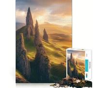 Puzzle paesaggistico "Tramonto su cime scoscese" per ragazzi, 1000 pezzi, stimola la memoria, goditi il gioco lento, bordi puliti, regalo di Natale 38x52cm