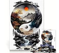 Puzzle paesaggistico Yin Yang per adulti, 1000 pezzi, per il potenziamento della mente, un momento di relax, bordi uniformi, il miglior regalo (50x75cm)