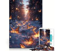 Puzzle "Paese delle Meraviglie con Farfalle e Neve" per ragazzi, 1000 pezzi, stimola la memoria, rilassante, taglio liscio, regalo elegante (38x26cm)
