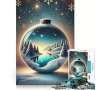 Puzzle "Paese delle Meraviglie Invernale" con Lago,1000 pezzi,gioco di abilità mentale,taglio laser per un incastro perfetto,momento di tranquillità ed esercizio mentale a casa (50x75cm)