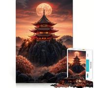 Puzzle "Pagoda sulla cima di una montagna" per ragazzi, 1000 pezzi, gioco di intelligenza, divertimento in casa, taglio di qualità, regalo creativo (38x26cm)