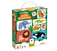 Puzzle Pairs Toddler Puzzles Wild Animals - Set of 18 2-Piece Beginner Puzzles t