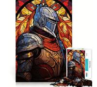Puzzle Paladino Guerriero in Vetro da 1000 pezzi per adolescenti, gioco che stimola la logica e allevia la tensione, con bordi di qualità, ideale come regalo di Babbo Natale (38x26cm)