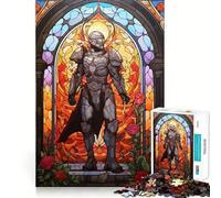 Puzzle Paladino Guerriero in Vetro da 1000 Pezzi per Adulti, Gioco di Sfida Mentale, Divertimento da Giocare Insieme, Qualità, Taglio Squisita, Regalo (38x52cm)